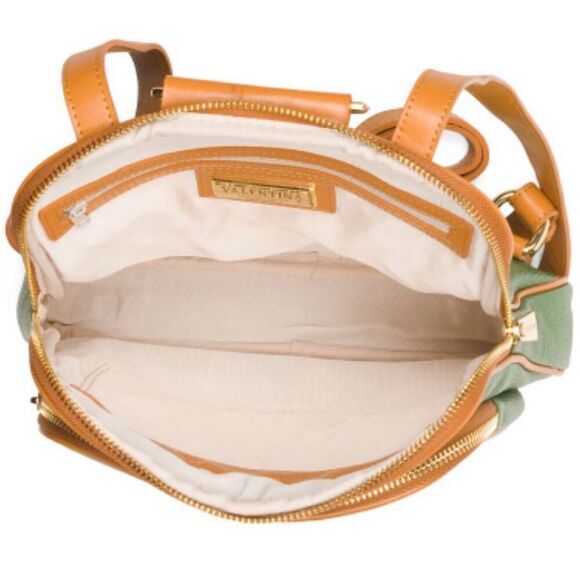 NWT RARE Gorgeous Valentina Grey & Tan Backpack Real Finest Italian Leather Bag main image 4